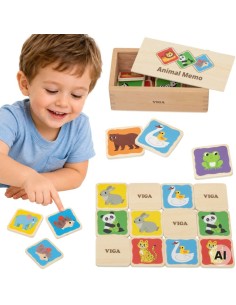 Wooden Memory Game Memo Animals Viga | Educational Toy