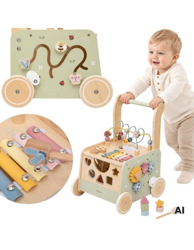 Wooden educational walker pusher Viga PolarB 12m