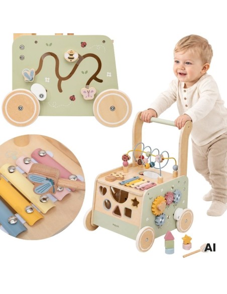 Wooden educational walker pusher Viga PolarB 12m