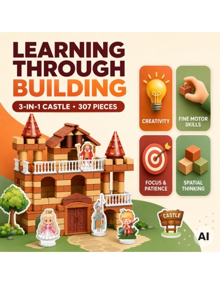 Brick Castle 3-in-1 307-teiliges Bauset