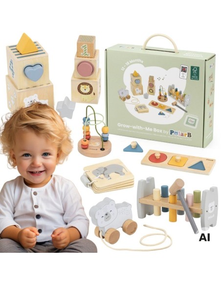 Motion Masters (12-18M) Viga – hölzernes Motorik-Set für Kinder!