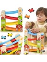 Wooden Downhill Track Cars Farm Viga - Gift for Children 18m+