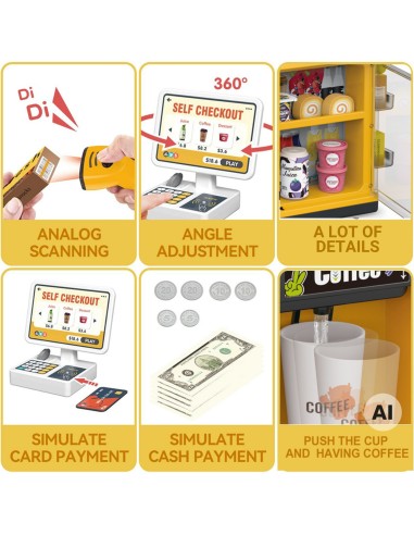 Mini-Supermarkt Kasse Scanner Laden Woopie