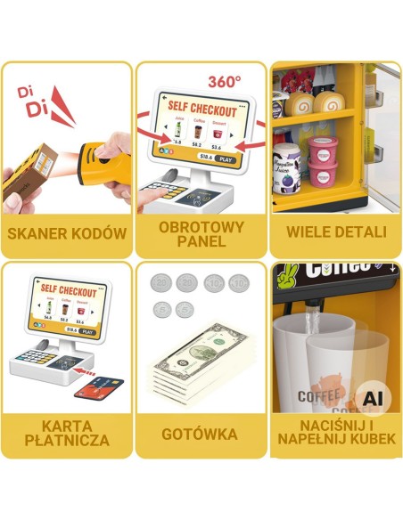 Mini Supermarket Cash Register Scanner Woopie Shop