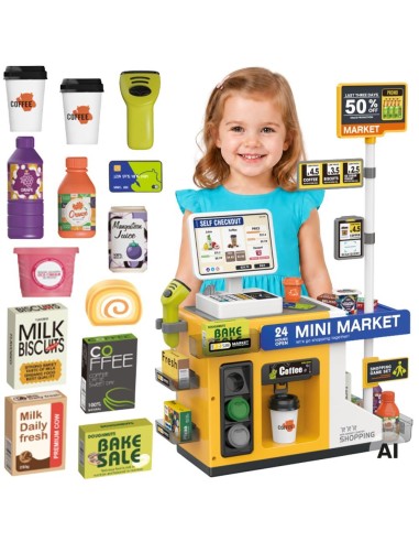 Mini Supermarket Cash Register Scanner Woopie Shop