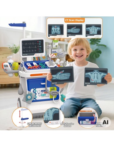 Interactive Little Doctor's Trolley Doctor's Set Accessories ECG X-ray Sound