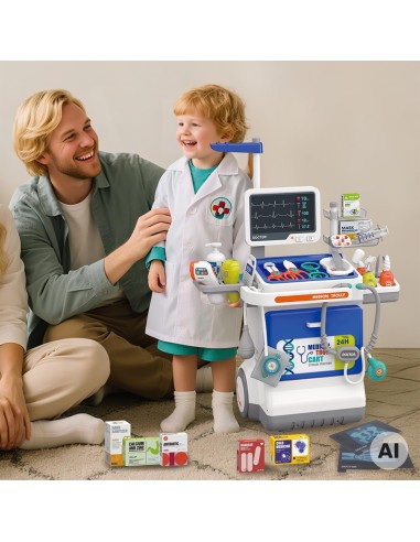 Interaktiver Arztwagen Kleiner Doktor – Arzt-Set mit Zubehör, EKG, Röntgen, Sound