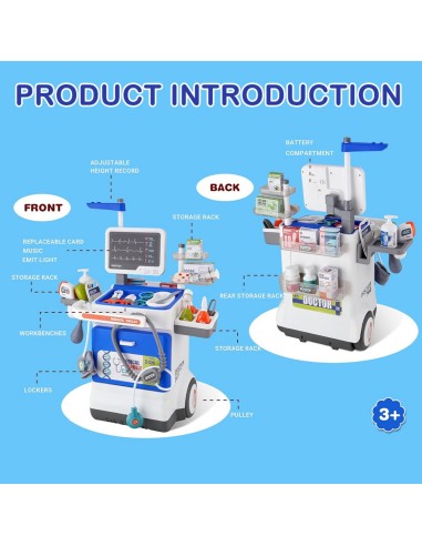 Interactive Little Doctor's Trolley Doctor's Set Accessories ECG X-ray Sound