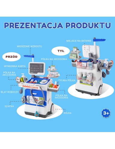 Interactive Little Doctor's Trolley Doctor's Set Accessories ECG X-ray Sound