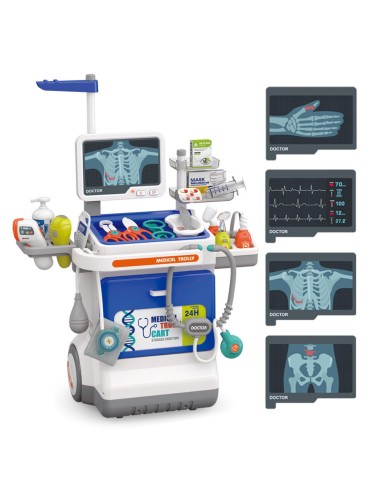 Interactive Little Doctor's Trolley Doctor's Set Accessories ECG X-ray Sound