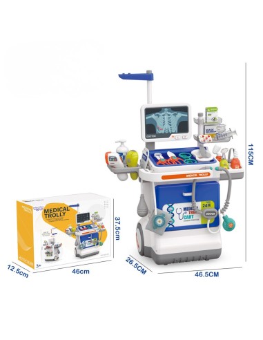 Interactive Little Doctor's Trolley Doctor's Set Accessories ECG X-ray Sound