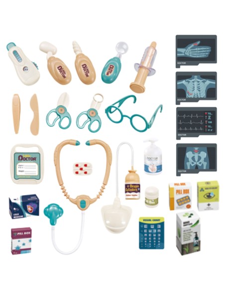 Educational Doctor's Trolley Little Doctor EKG Sound Light 26pcs