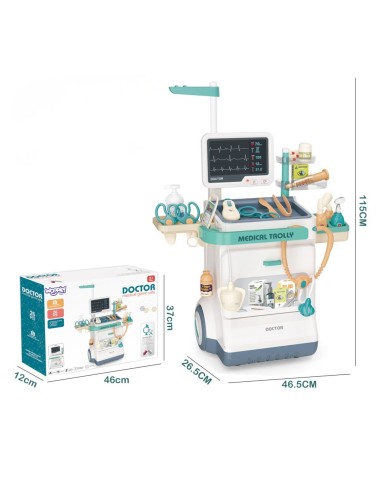 Educational Doctor's Trolley Little Doctor EKG Sound Light 26pcs