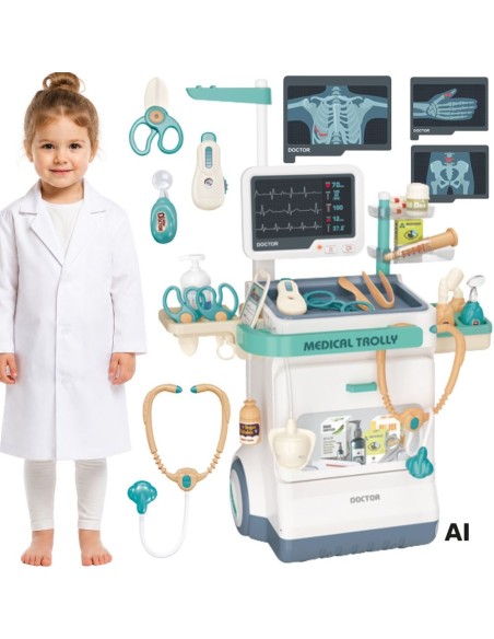 Educational Doctor's Trolley Little Doctor EKG Sound Light 26pcs