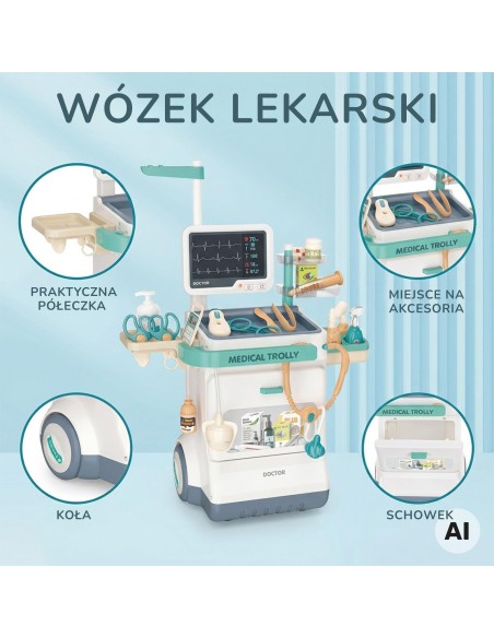 Educational Doctor's Trolley Little Doctor EKG Sound Light 26pcs