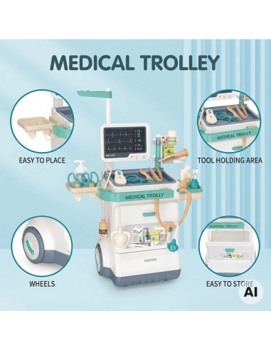 Educational Doctor's Trolley Little Doctor EKG Sound Light 26pcs