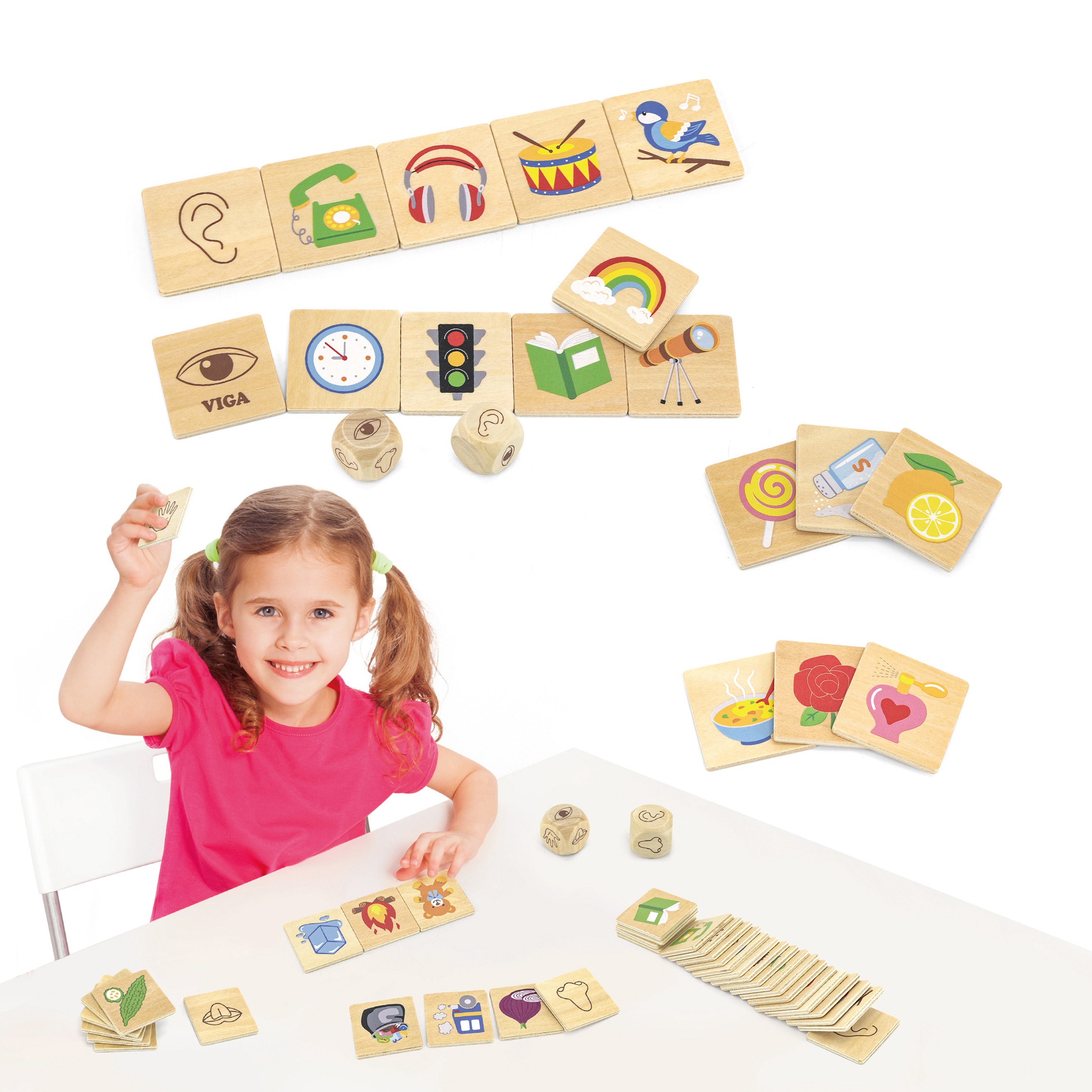 Gra edukacyjna układanka ucząca sortuj zmysły 37 el. montessori