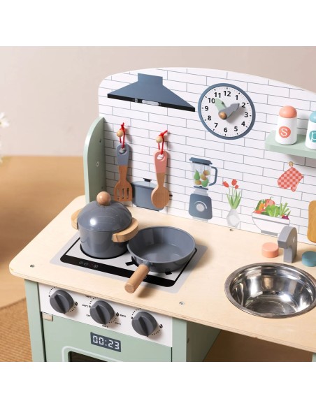 TOOKY TOY medinė virtuvėlė vaikams – žaislas maisto gaminimui