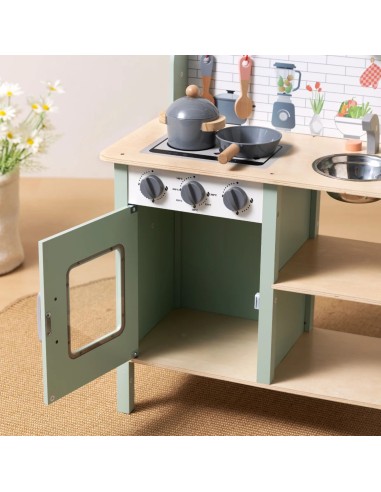 TOOKY TOY wooden kitchen for children - cooking toy