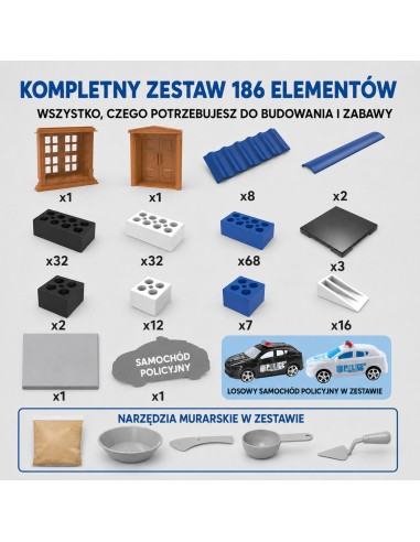 WOOPIE Police Station Brick Construction Set 186 pcs.