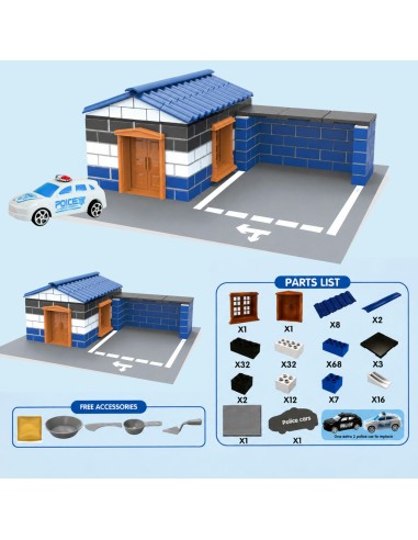 WOOPIE Police Station Brick Construction Set 186 pcs.