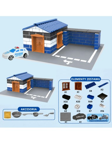WOOPIE Police Station Brick Construction Set 186 pcs.