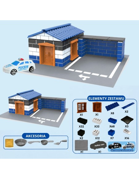 WOOPIE Police Station Brick Construction Set 186 pcs.