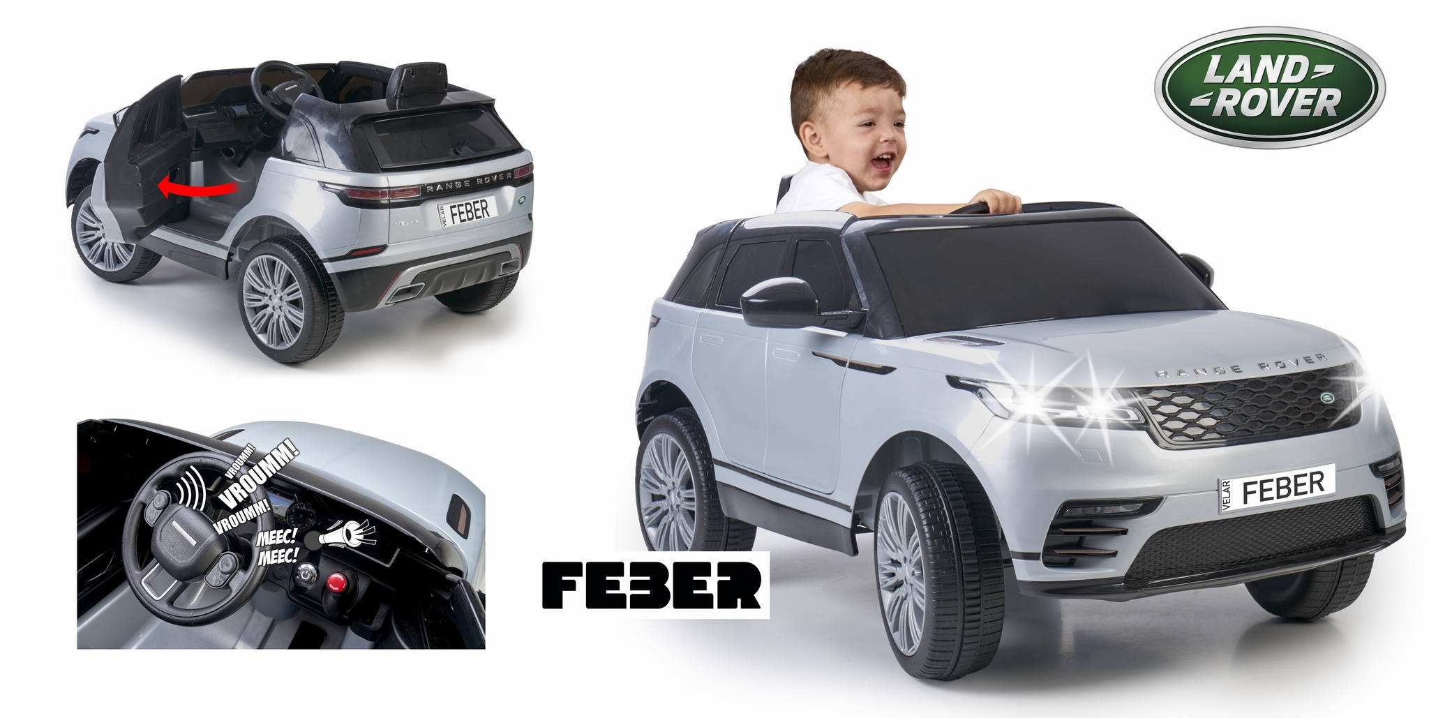 Samochód na akumulator range rover velar 6v ce