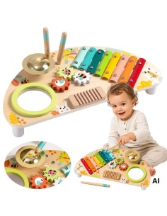 Tooky Toy Multifunctional Music Center - Wooden Toy