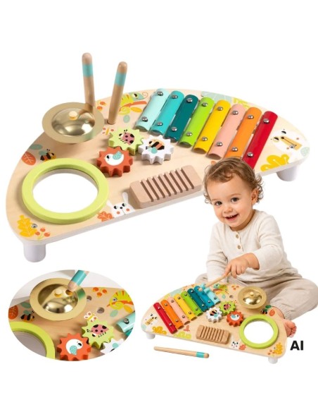 Tooky Toy Multifunctional Music Center - Wooden Toy