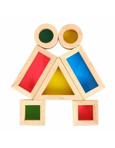 Holz-Spiegelklötze Tooky Toy – Farbige Bildung und Entwicklung der Sinne
