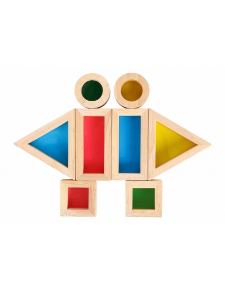 Holz-Spiegelklötze Tooky Toy – Farbige Bildung und Entwicklung der Sinne