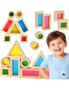 Holz-Spiegelklötze Tooky Toy – Farbige Bildung und Entwicklung der Sinne