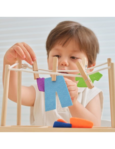 Wooden Laundry Set Dryer Montessori Clothes VIGA