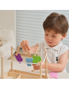 Wooden Laundry Set Dryer Montessori Clothes VIGA 2