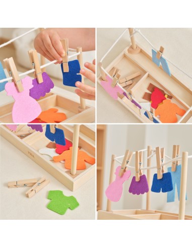 Wooden Laundry Set Dryer Montessori Clothes VIGA