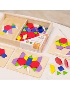 VIGA geometrinė mozaika „Dinesa“ kaladėlės Montessori 148 el. 2