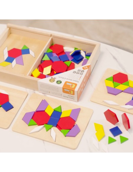 VIGA Mozaika Geometryczna Klocki Układanka Montessori 148 el.