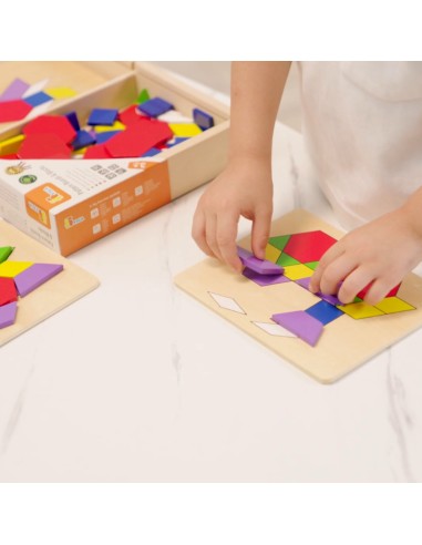 VIGA Mozaika Geometryczna Klocki Układanka Montessori 148 el.