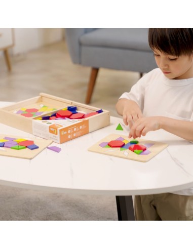 VIGA geometrinė mozaika „Dinesa“ kaladėlės Montessori 148 el.