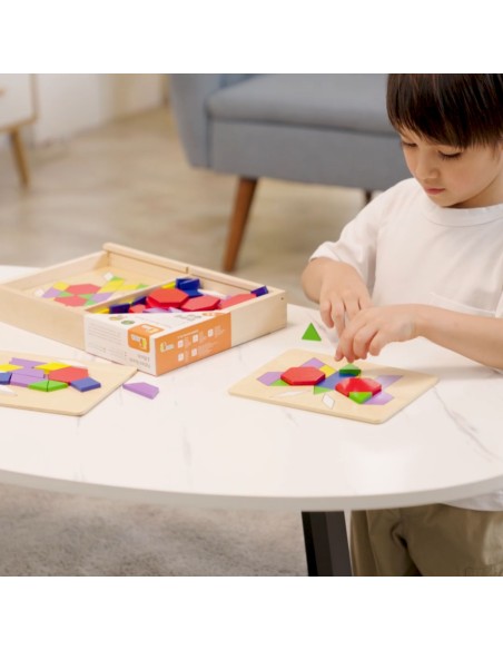 VIGA Geometrie-Mosaik Dienes-Bausteine Montessori 148 tlg.
