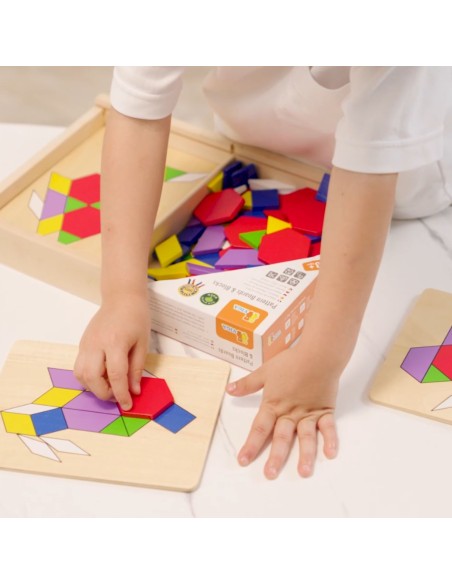VIGA geometrinė mozaika „Dinesa“ kaladėlės Montessori 148 el.