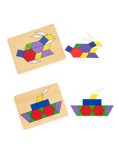 VIGA Geometrie-Mosaik Dienes-Bausteine Montessori 148 tlg.