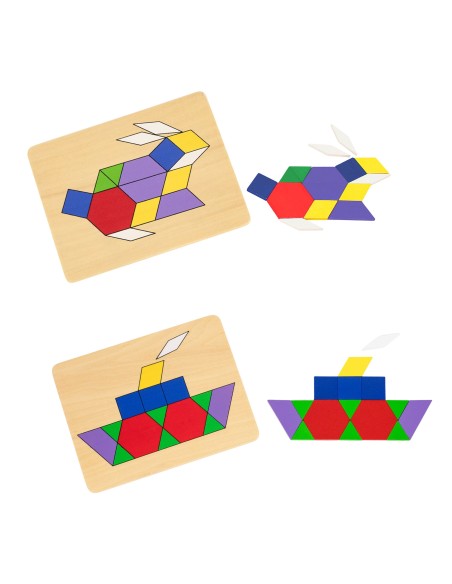 VIGA Geometric Mosaic Blocks Montessori Puzzle 148 pcs.