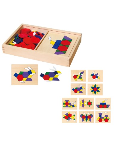 VIGA Geometrie-Mosaik Dienes-Bausteine Montessori 148 tlg.