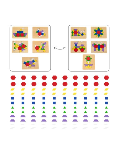 VIGA Mozaika Geometryczna Klocki Układanka Montessori 148 el.