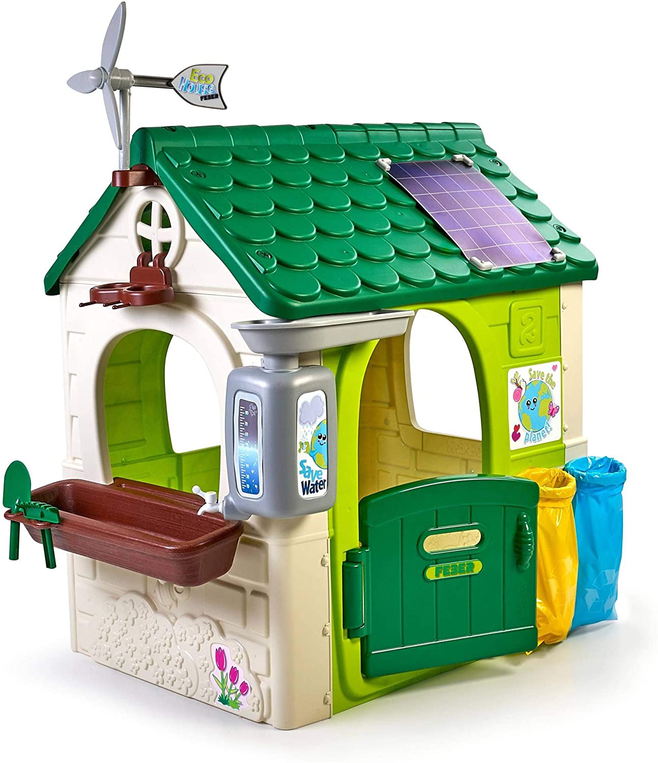 Domek ogrodowy eco karmnik segregacja odpadów imitacja panelu słonecznego