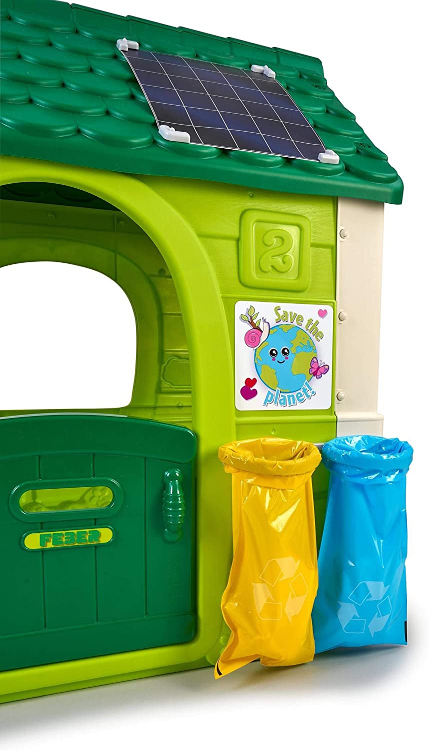 Domek ogrodowy eco karmnik segregacja odpadów imitacja panelu słonecznego