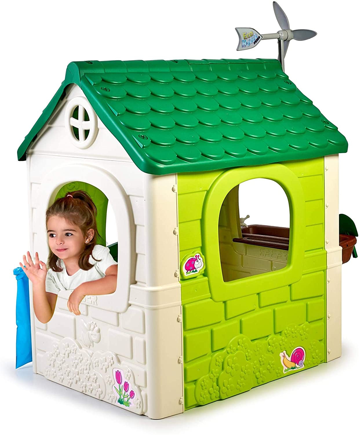 Domek ogrodowy eco karmnik segregacja odpadów imitacja panelu słonecznego