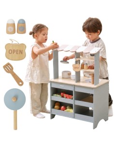 Holz-Küche und Laden 2-in-1 für Kinder VIGA PolarB
